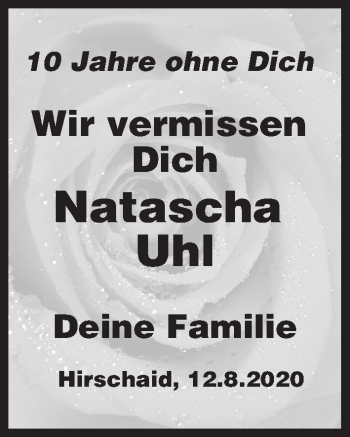 Anzeige von Natascha Uhl von MGO