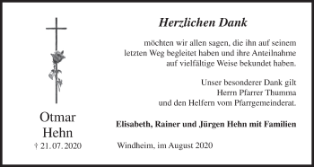 Anzeige von Otmar Hehn von MGO