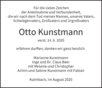 Anzeige von Otto Kunstmann von MGO