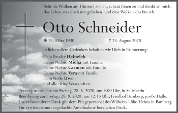Anzeige von Otto Schneider von MGO