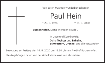 Anzeige von Paul Hein von MGO