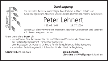 Anzeige von Peter Lehnert von MGO