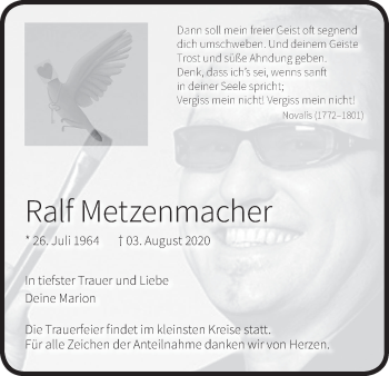 Anzeige von Ralf Metzenmacher von MGO