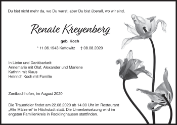 Anzeige von Renate Kreyenberg von MGO