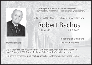 Anzeige von Robert Bachus von MGO