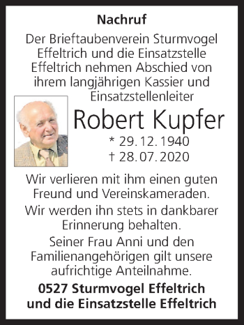 Anzeige von Robert Kupfer von MGO