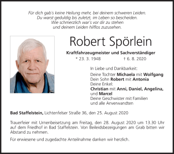 Anzeige von Robert Spörlein von MGO