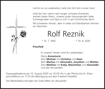 Anzeige von Rolf Reznik von MGO