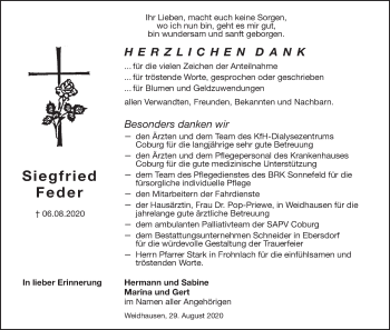 Anzeige von Siegfried Feder von MGO