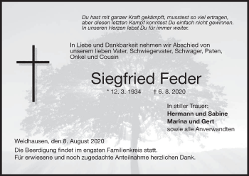 Anzeige von Siegfried Feder von MGO