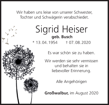 Anzeige von Sigrid Heiser von MGO