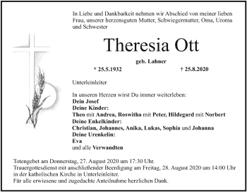 Anzeige von Theresia Ott von MGO