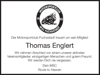 Anzeige von Thomas Englert von MGO