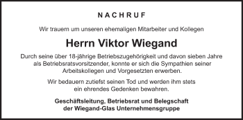 Anzeige von Viktor Wiegand von MGO