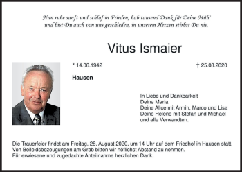 Anzeige von Vitus Ismaier von MGO