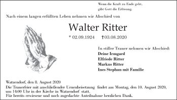 Anzeige von Walter Ritter von MGO
