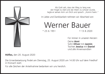 Anzeige von Werner Bauer von MGO