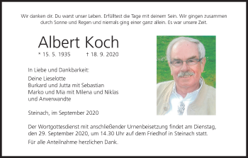 Anzeige von Albert Koch von MGO