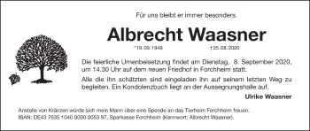 Anzeige von Albrecht Waasner von MGO
