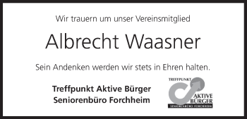 Anzeige von Albrecht Waasner von MGO