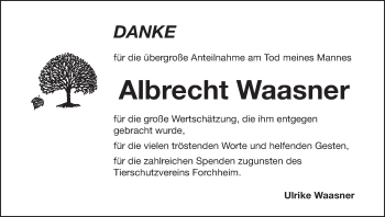 Anzeige von Albrecht Waasner von MGO