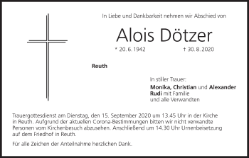 Anzeige von Alois Dötzer von MGO
