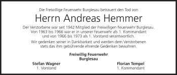 Anzeige von Andreas Hemmer von MGO