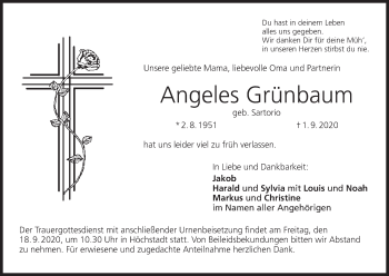 Anzeige von Angeles Grünbaum von MGO