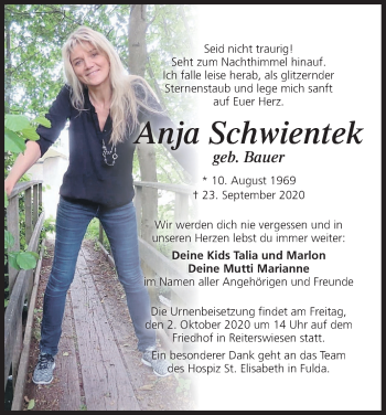Anzeige von Anja Schwientek von MGO