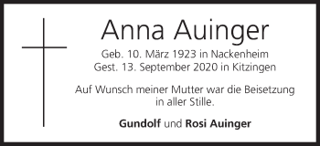 Anzeige von Anna Auinger von MGO
