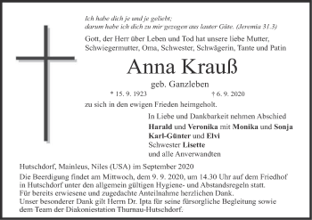 Anzeige von Anna Krauß von MGO