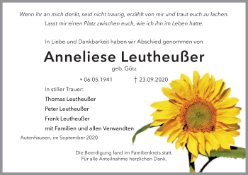 Anzeige von Anneliese Leutheußer von MGO