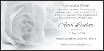 Anzeige von Anni Leuber von MGO