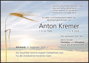 Anzeige von Anton Kremer von MGO