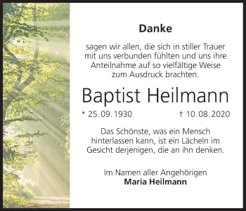 Anzeige von Baptist Heilmann von MGO