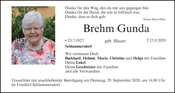 Anzeige von Brehm Gunda von MGO