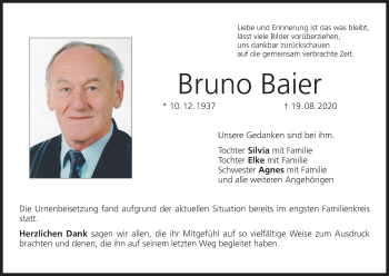 Anzeige von Bruno Baier von MGO