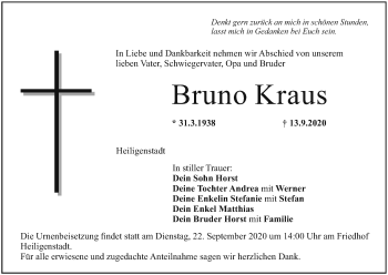 Anzeige von Bruno Kraus von MGO