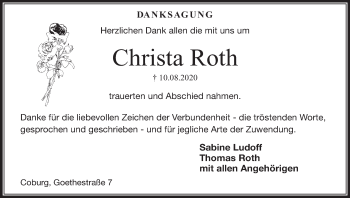 Anzeige von Christa Roth von MGO