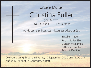 Anzeige von Christina Füller von MGO