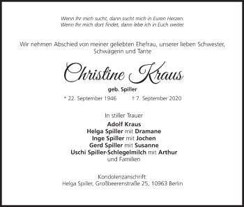 Anzeige von Christine Kraus von MGO