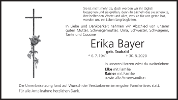 Anzeige von Erika Bayer von MGO