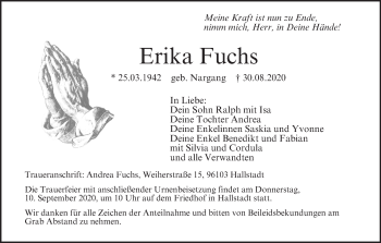 Anzeige von Erika Fuchs von MGO