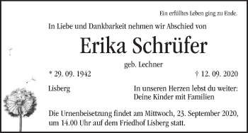 Anzeige von Erika Schrüfer von MGO