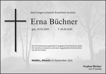 Anzeige von Erna Büchner von MGO