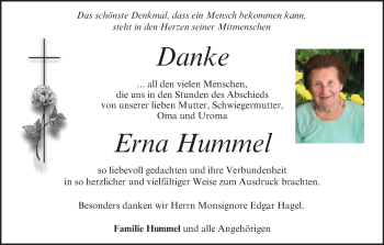 Anzeige von Erna Hummel von MGO