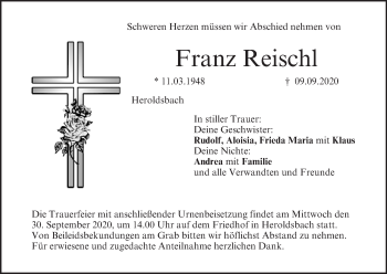 Anzeige von Franz Reischl von MGO