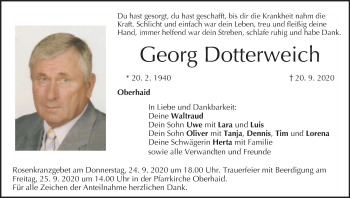 Anzeige von Georg Dotterweich von MGO