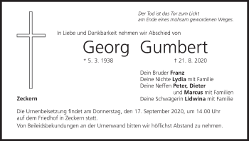 Anzeige von Georg Gumbert von MGO