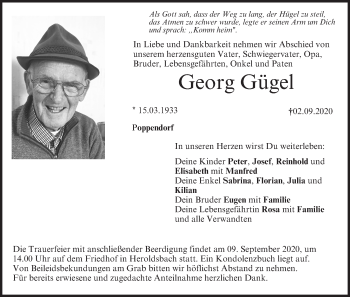 Anzeige von Georg Gügel von MGO